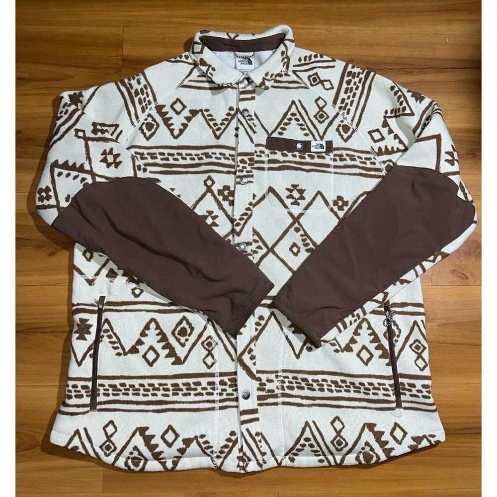 Mens The North Face Gordon Lyons Aztec Print Snap Button Shirt Jacket Shacket